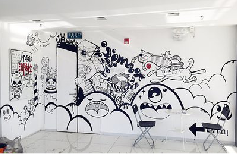 信丰手绘墙并非传统涂鸦。